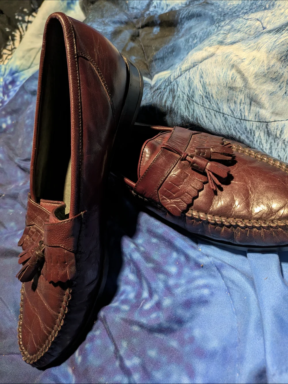 Vintage Town & Craft Brown Leather Kiltie Tassel Loafers | Preppy Grandadcore